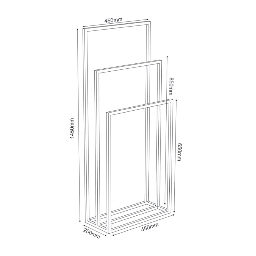 Handdoekhouder 105x45 cm wit