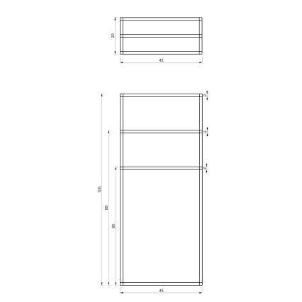 Handdoekhouder 105x45 cm zwart