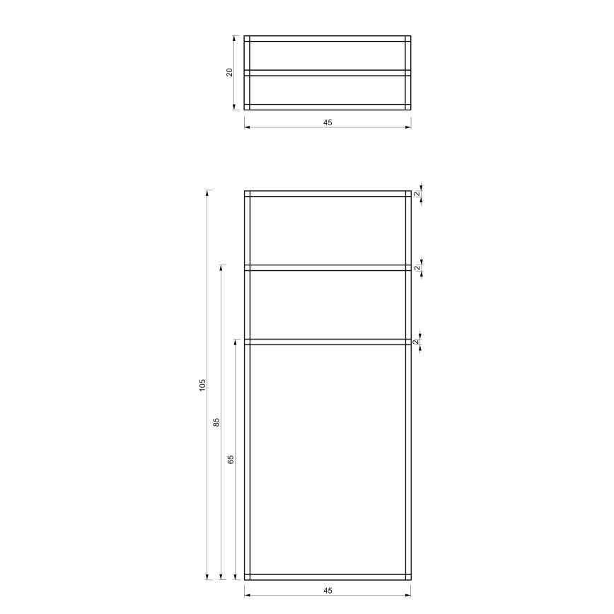 Handdoekhouder 105x45 cm zwart