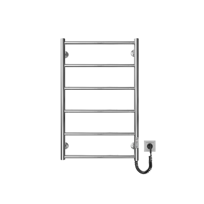 Badkamer handdoekradiator CLASSIC 110W/230V 81x52 cm RVS/glanzend chroom rechts