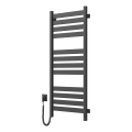 Handdoekradiator LARGO met thermostaat 256W 120x50 cm, zwart, links