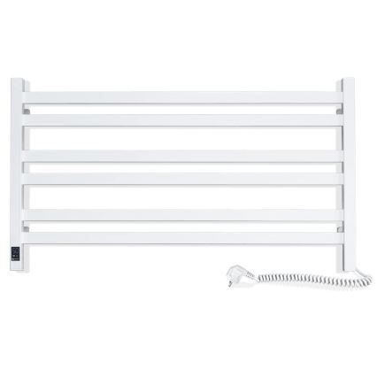 Badkamer-handdoekradiator met thermostaat AVANGARD 316W/230V 50,6 cm IP44 wit rechts vierkant