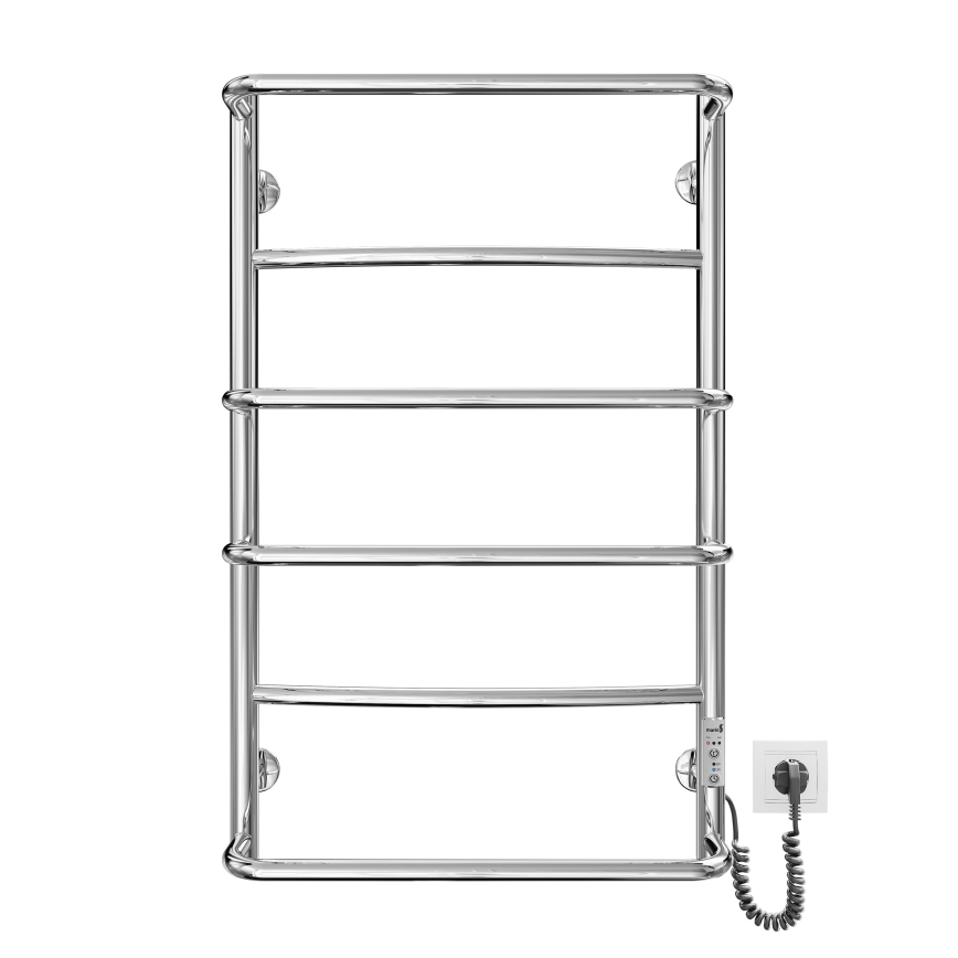 Handdoekradiator voor badkamer LUX 105W/230V 81x52 cm RVS/glanzend chroom rechts
