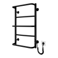Handdoekradiator voor badkamer LUX 65W/230V 66x42 cm RVS/zwart, rechts