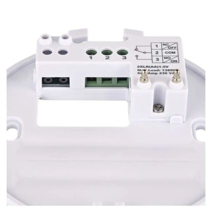 Handmatige kamerthermostaat 230V/6A 2xAA wit