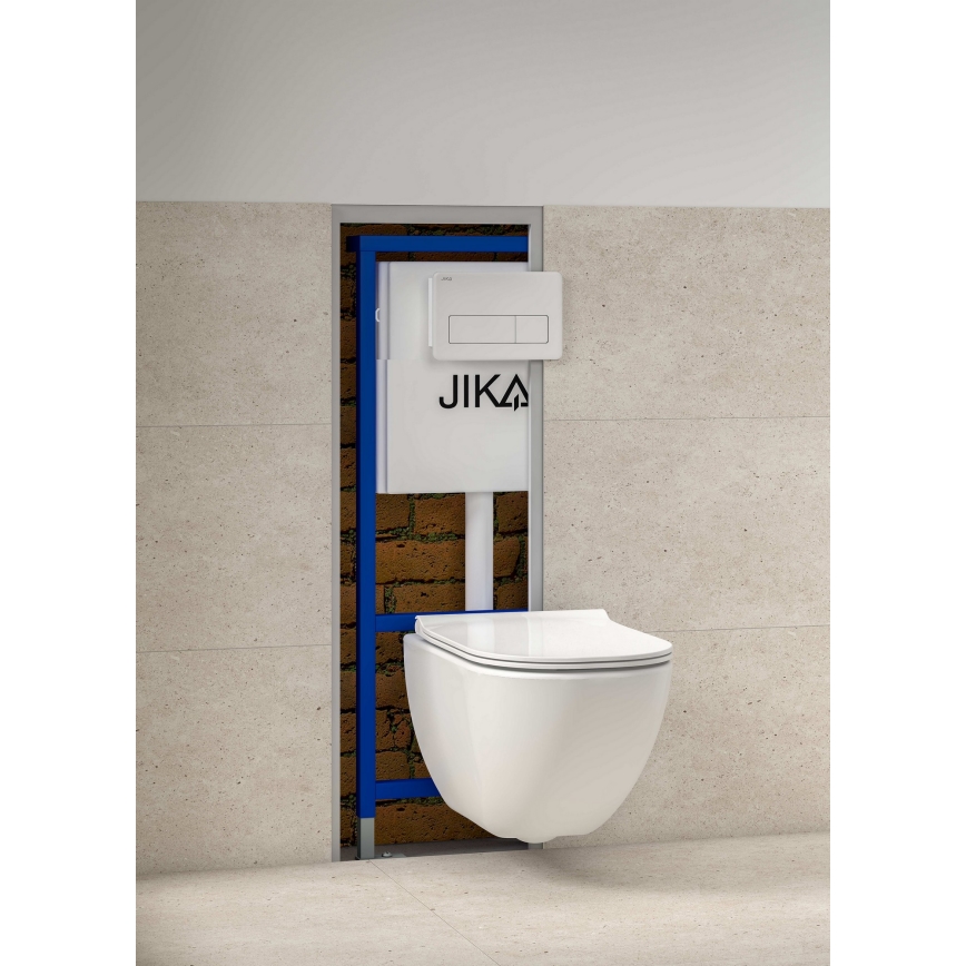 Hangend toilet MIO Rimless + toiletzitting SoftClose MIO + spoelknop DUAL + inbouwmodule + isolerende onderlegger
