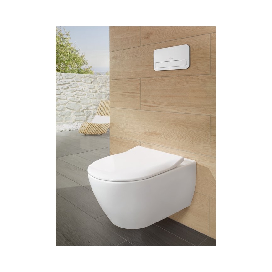 Hangend toilet SUBWAY + toiletbril SoftClose SUBWAY + spoelknop VICONNECT + inbouwmodule VICONNECT + isolerende onderplaat VICONNECT