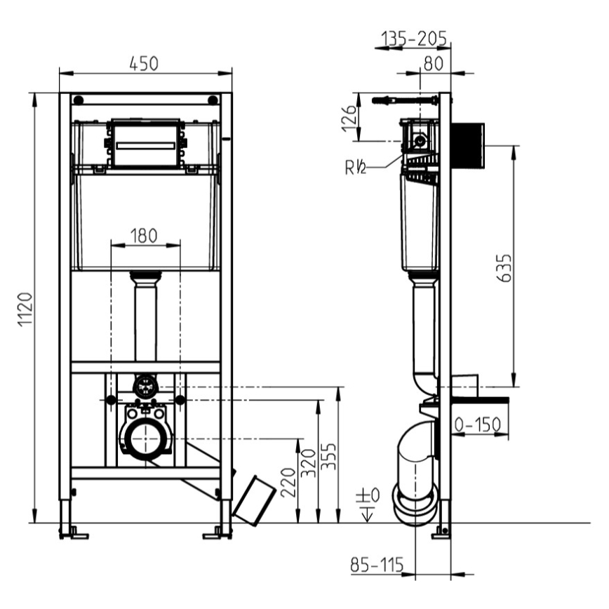 Hangend toilet SUBWAY + toiletbril SoftClose SUBWAY + spoelknop VICONNECT + inbouwmodule VICONNECT + isolerende onderplaat VICONNECT