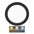 Hangende LED Badkamer plafond verlichting LADA LED/12W/230V 3000/4000/6000K diameter 17 cm IP44 zwart
