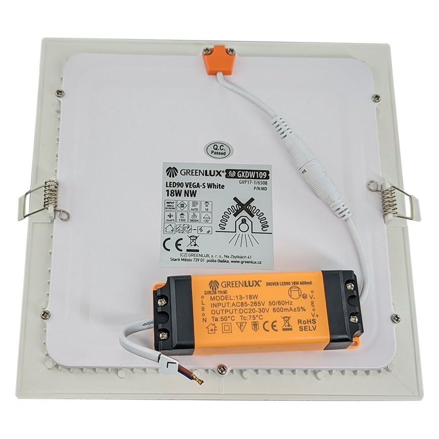 Hangende LED Badkamer plafond verlichting VEGA LED/18W/230V 3800K 22,5 cm IP44