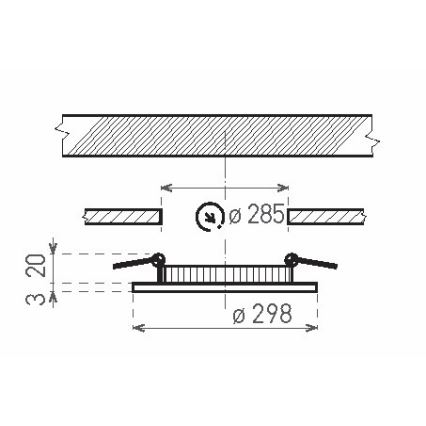 Hangende LED Badkamer plafond verlichting VEGA LED/24W/230V 2800K diameter 29,8 cm IP44