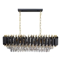 Hangkroonluchter met ketting CRISTAL 10xE14/10W/230V zwart/goud