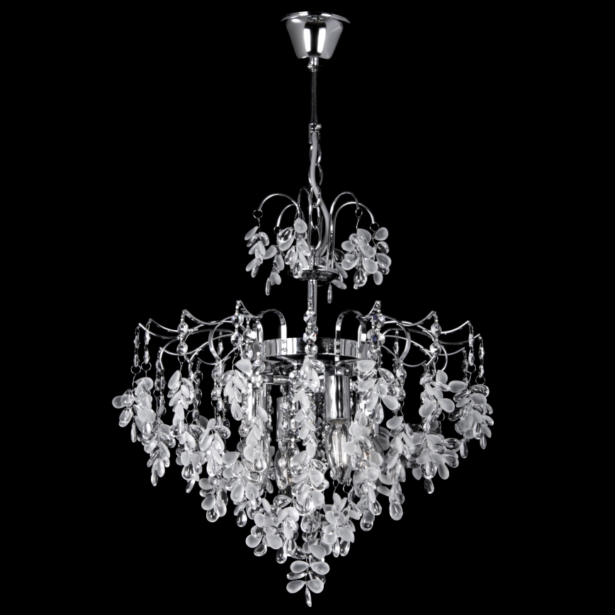 Hanglamp aan een ketting 4xE14/60W/230V diameter 40 cm glanzend chroom