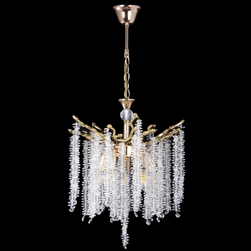 Hanglamp aan een ketting 5xE14/60W/230V diameter 50 cm goud