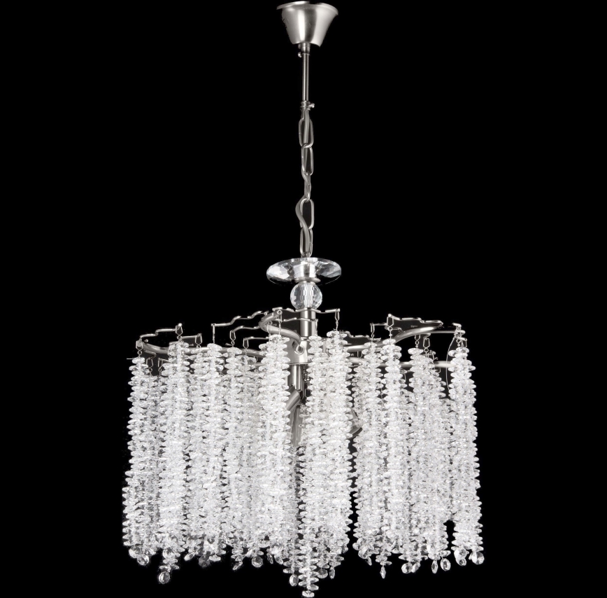 Hanglamp aan een ketting 6xE14/60W/230V diameter 46 cm glanzend chroom