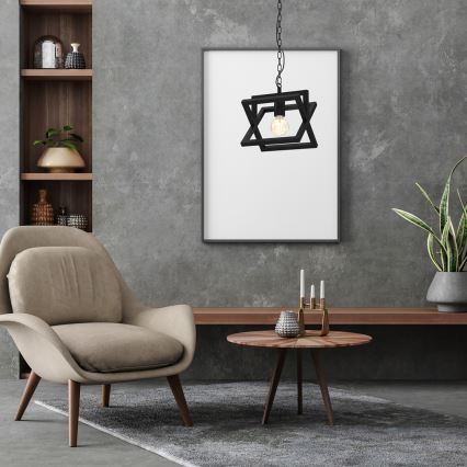 Hanglamp aan een ketting ARNOLD 1xE27/60W/230V zwart