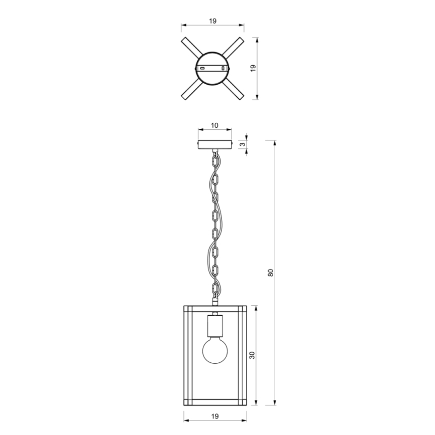 Hanglamp aan een ketting ARNOLD 1xE27/60W/230V zwart