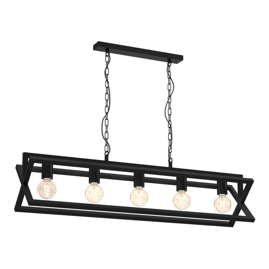 Hanglamp aan een ketting ARNOLD 5xE27/60W/230V zwart