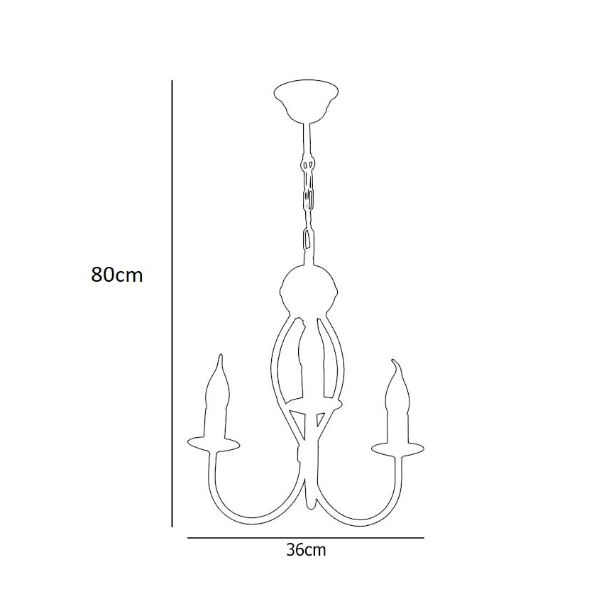 Hanglamp aan een ketting ARTHUR 3xE14/40W/230V
