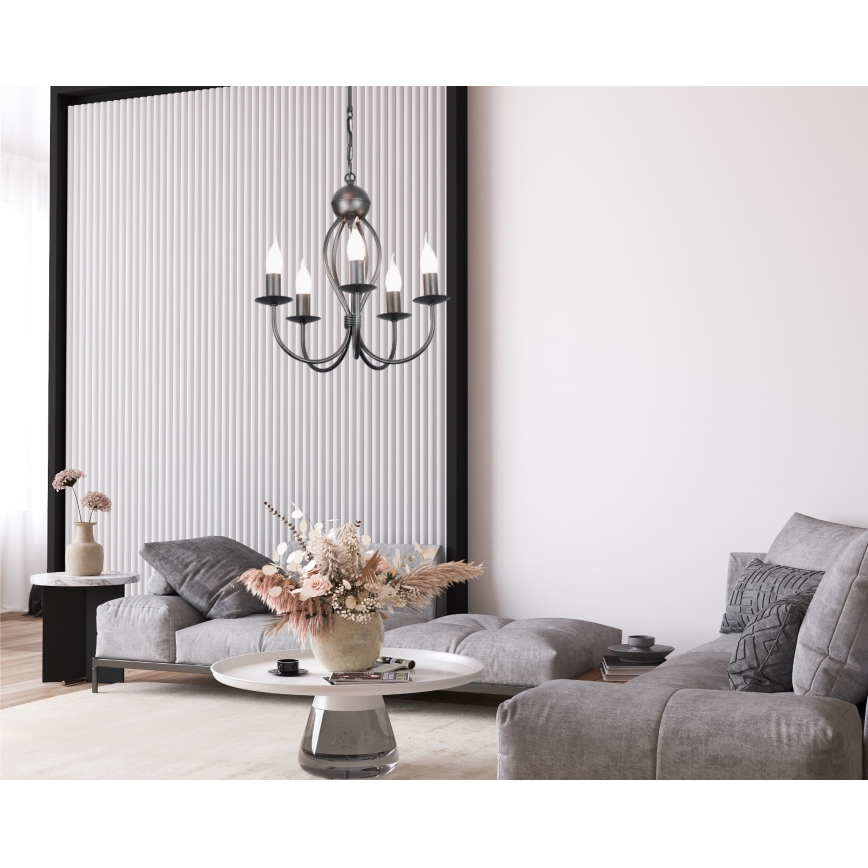 Hanglamp aan een ketting ARTHUR 5xE14/40W/230V