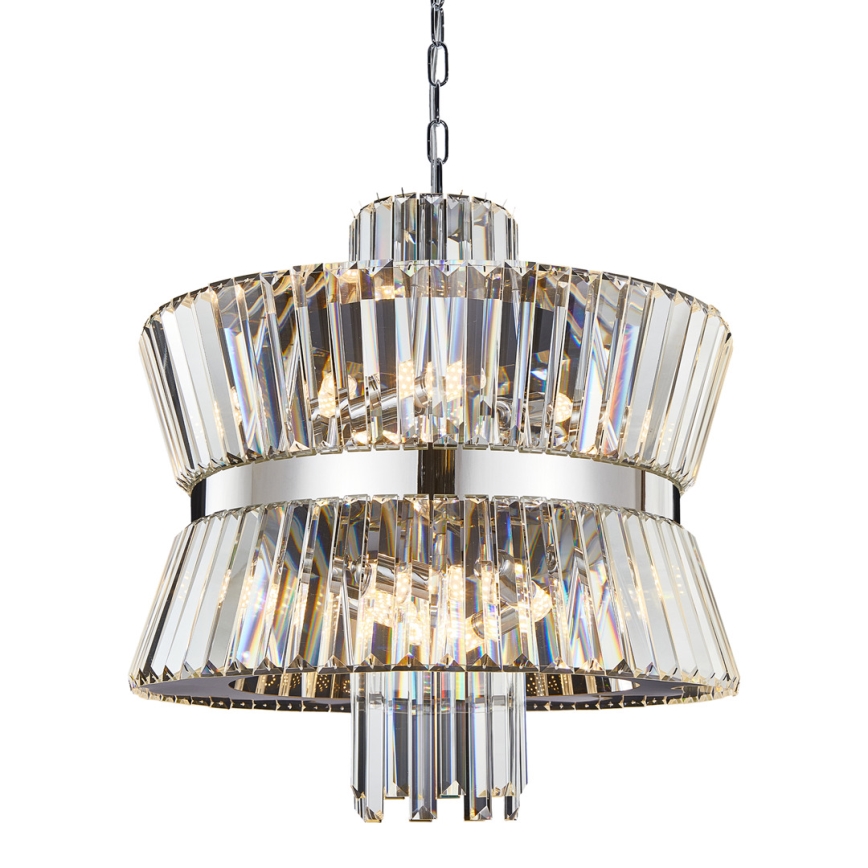 Hanglamp aan een ketting AURELIA 12xE14/40W/230V mat chroom