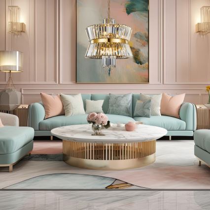 Hanglamp aan een ketting AURELIA 12xE14/40W/230V goud