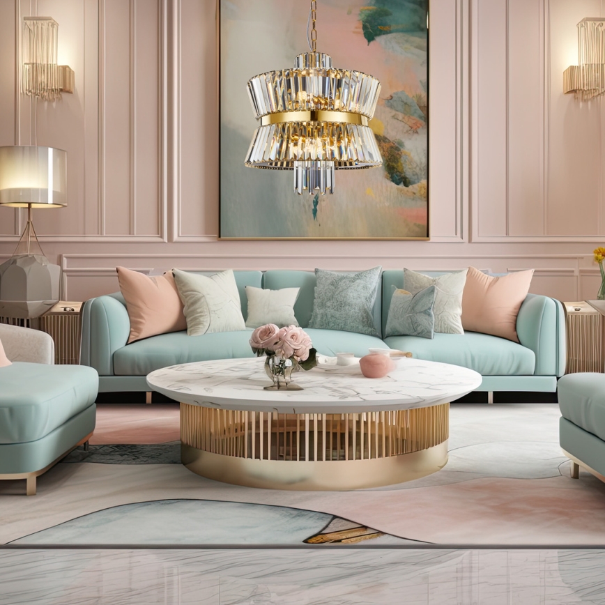 Hanglamp aan een ketting AURELIA 12xE14/40W/230V goud