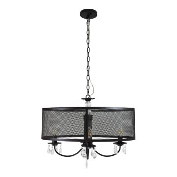 Hanglamp aan een ketting BRESSO 4xE14/12W/230V zwart