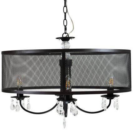 Hanglamp aan een ketting BRESSO 4xE14/12W/230V zwart
