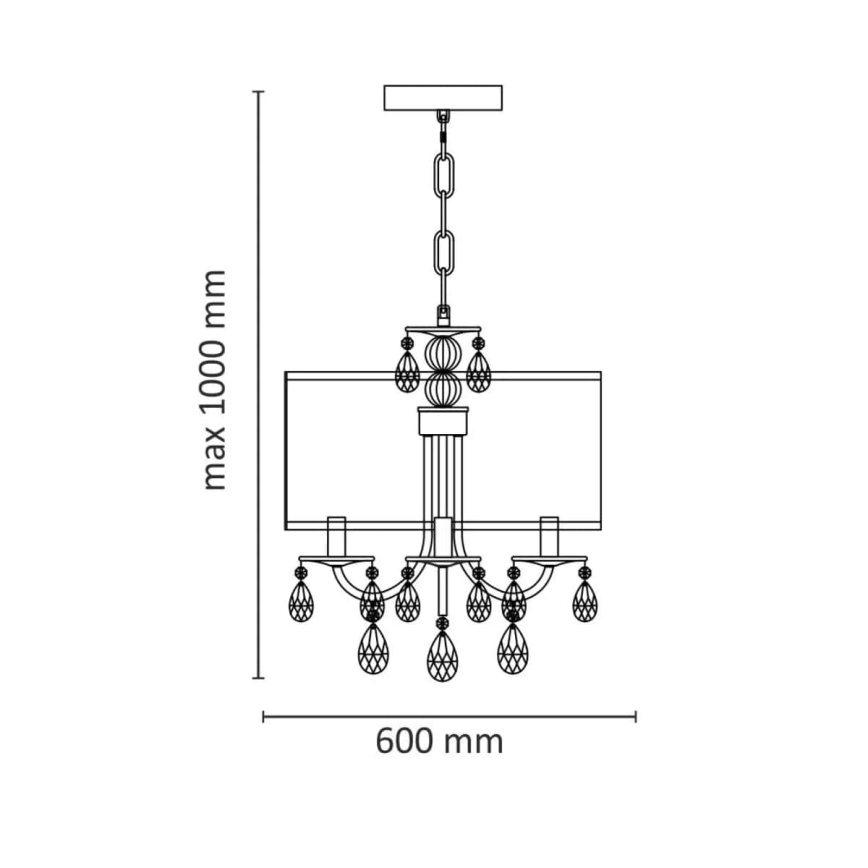 Hanglamp aan een ketting BRESSO 4xE14/12W/230V zwart