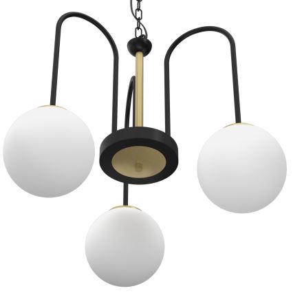 Hanglamp aan een ketting CAMBRIDGE 3xE14/60W/230V zwart/messing