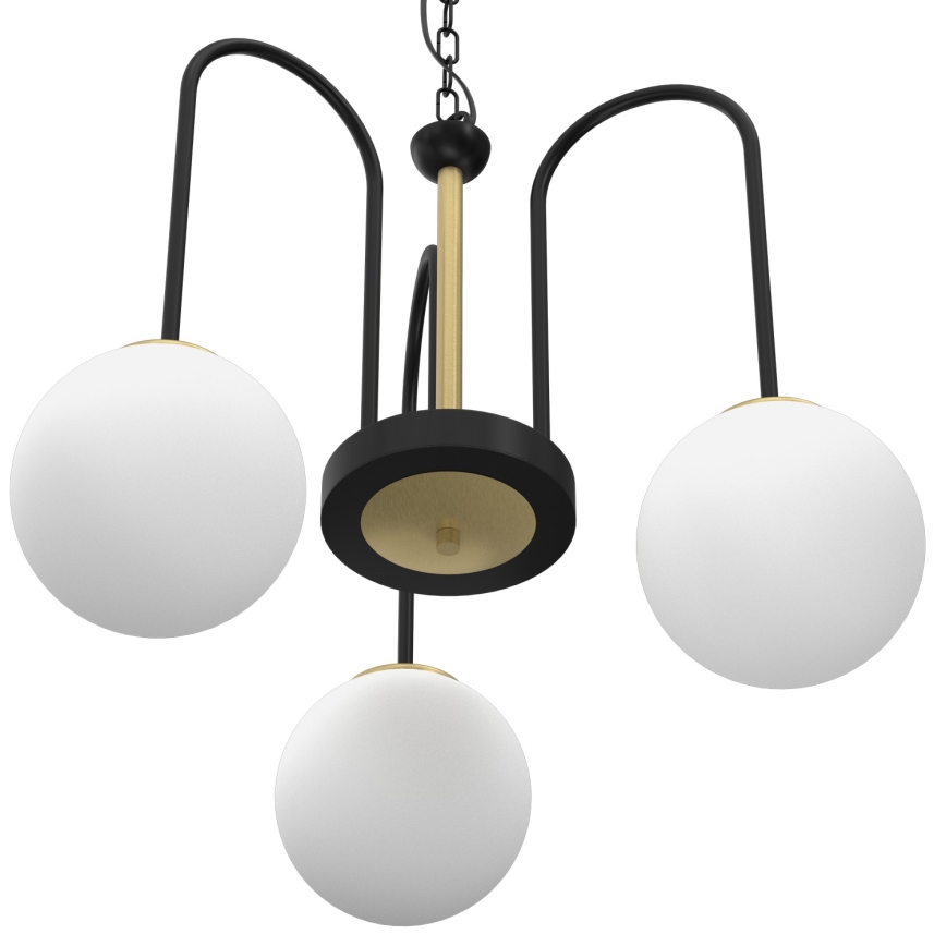 Hanglamp aan een ketting CAMBRIDGE 3xE14/60W/230V zwart/messing
