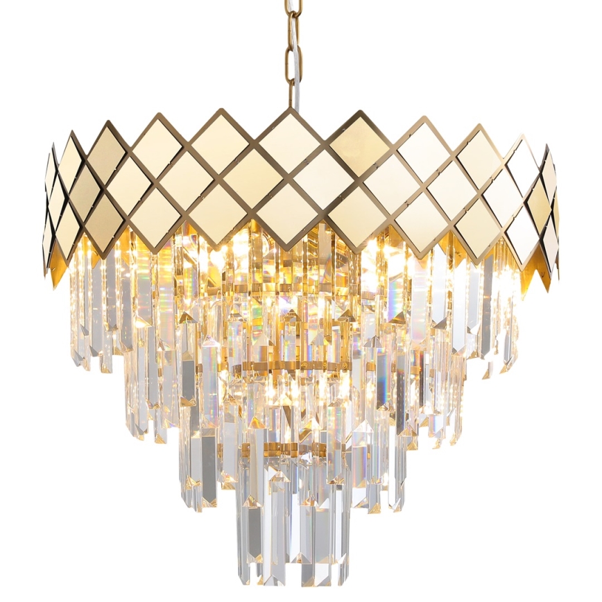 Hanglamp aan een ketting CARISMA 9xE14/40W/230V goud