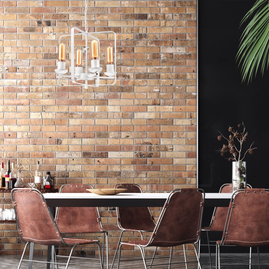 Hanglamp aan een ketting CEDRIC II 4xE27/60W/230V wit