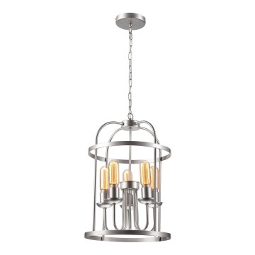 Hanglamp aan een ketting CONSTANTINE 5xE27/60W/230V mat chroom