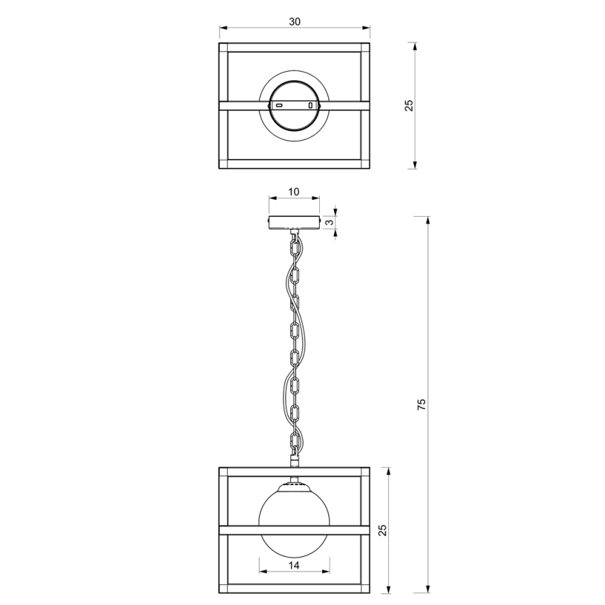 Hanglamp aan een ketting DIEGO 1xE14/40W/230V zwart