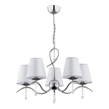 Hanglamp aan een ketting DIVA 5xE14/10W/230V glanzend chroom