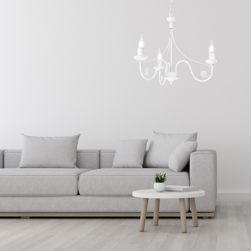 Hanglamp aan een ketting DONATO 3xE14/40W/230V wit