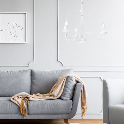 Hanglamp aan een ketting DONATO 3xE14/40W/230V wit
