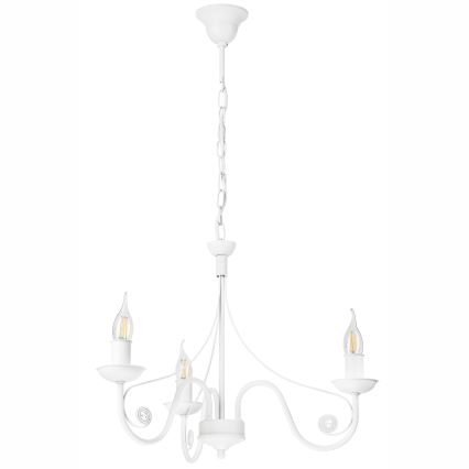 Hanglamp aan een ketting DONATO 3xE14/40W/230V wit