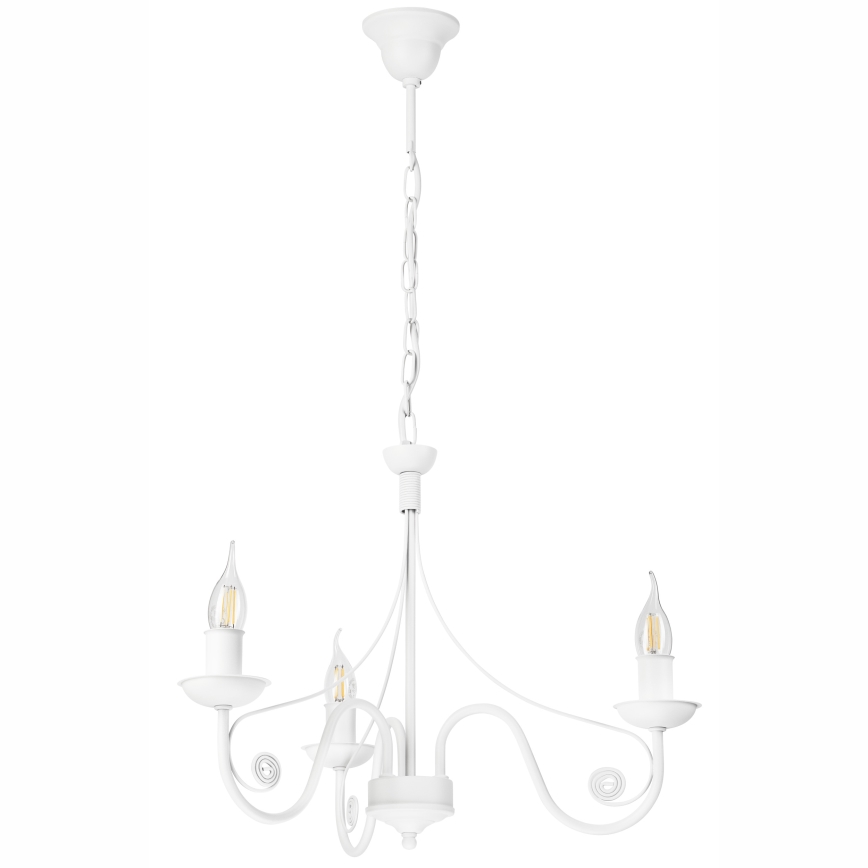 Hanglamp aan een ketting DONATO 3xE14/40W/230V wit