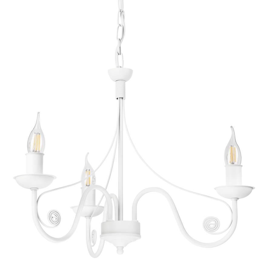 Hanglamp aan een ketting DONATO 3xE14/40W/230V wit
