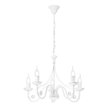 Hanglamp aan een ketting DONATO 5xE14/40W/230V wit