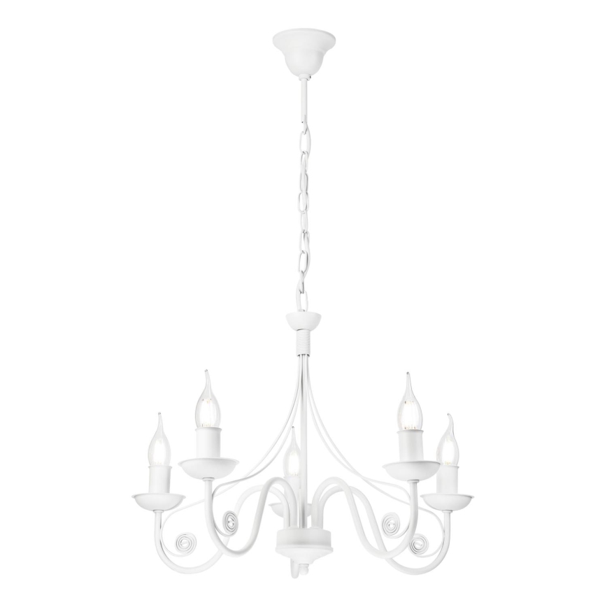 Hanglamp aan een ketting DONATO 5xE14/40W/230V wit