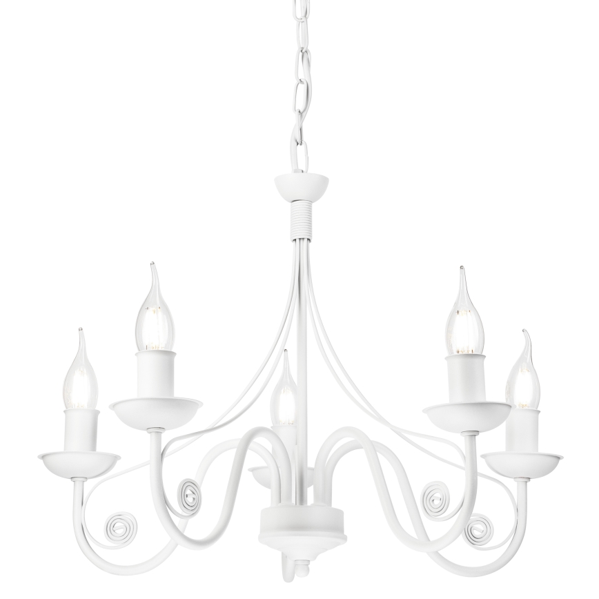 Hanglamp aan een ketting DONATO 5xE14/40W/230V wit