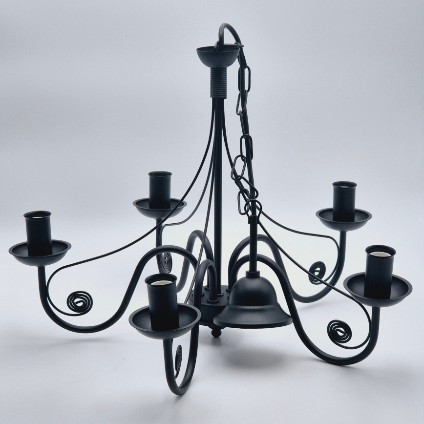 Hanglamp aan een ketting DONATO 5xE14/40W/230V zwart