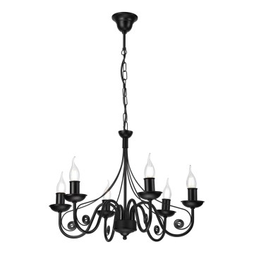 Hanglamp aan een ketting DONATO 6xE14/40W/230V zwart