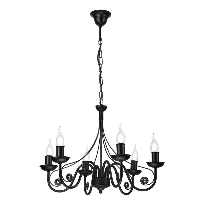 Hanglamp aan een ketting DONATO 6xE14/40W/230V zwart