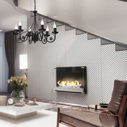 Hanglamp aan een ketting DONATO 6xE14/40W/230V zwart
