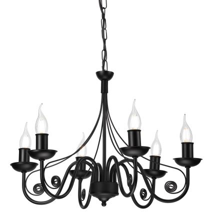 Hanglamp aan een ketting DONATO 6xE14/40W/230V zwart